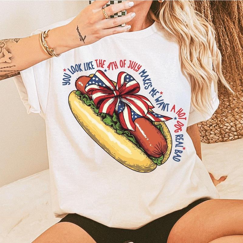 You Like 4th July Makes Me Want Hot Dog Real Bad - Adult & Kids T-Shirts, Sweatshirts & Hoodies apparel design preview 1