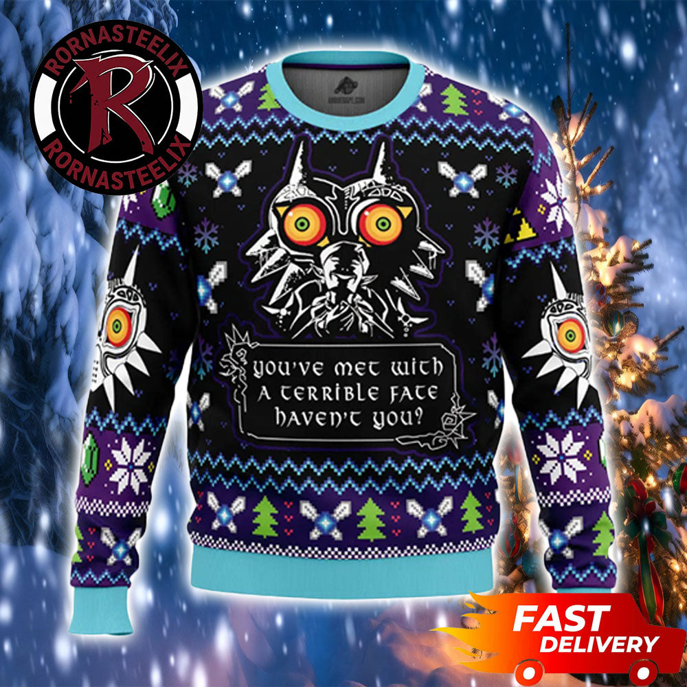 You Met With a Terrible Fate Majora Mask Legend Of Zelda Ugly Christmas Sweater - Gift Idea product image