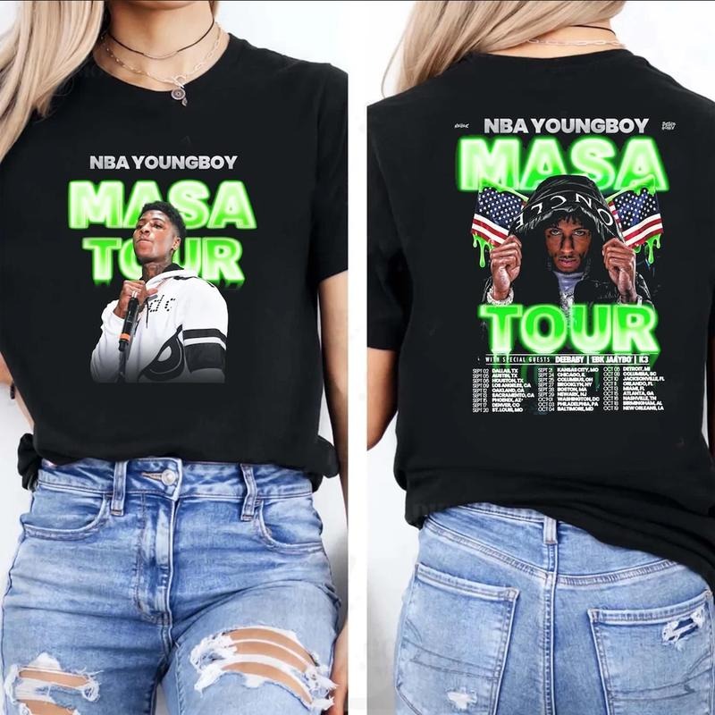 Youngboy MASA Tour Music 2025 Vintage 90s Retro - Adult & Kids T-Shirts, Sweatshirts & Hoodies apparel design preview 1