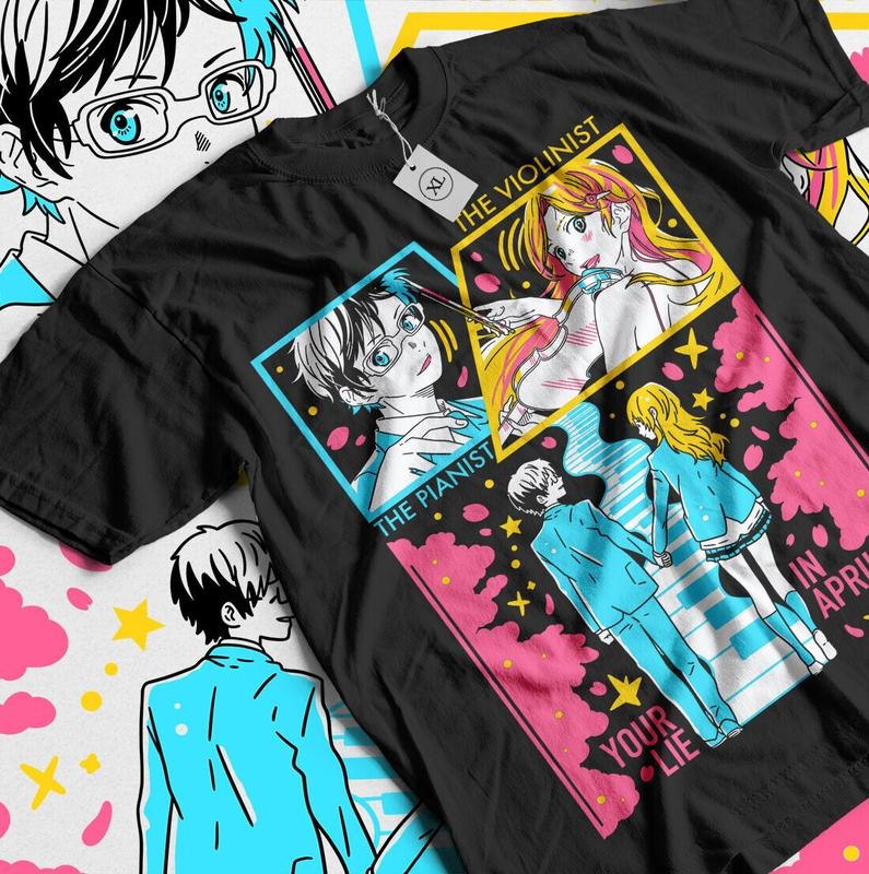 Your Lie April S 4XL Kaori Kousei Anime Miyazono - Adult & Kids T-Shirts, Sweatshirts & Hoodies apparel design preview 1