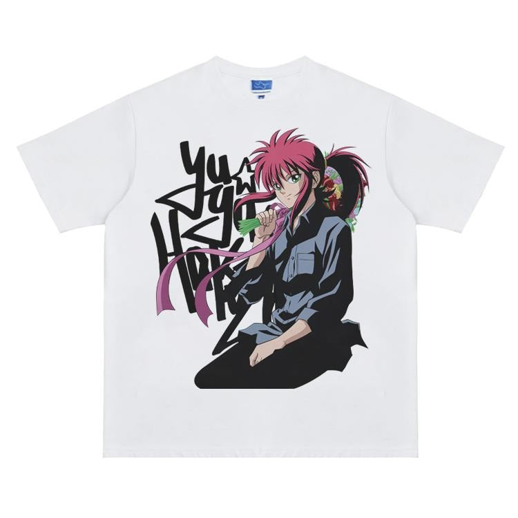 Yu Hakusho "Kurama" Vintage Anime 100% Cotton - Adult & Kids T-Shirts, Sweatshirts & Hoodies apparel design preview 1
