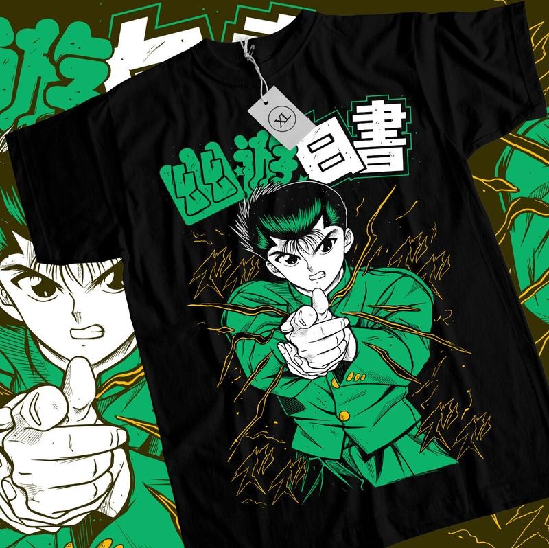 Yu Hakusho S 4XL Kuwabara Kurama Yusuke Hiel Anime - Adult & Kids T-Shirts, Sweatshirts & Hoodies apparel design preview 1