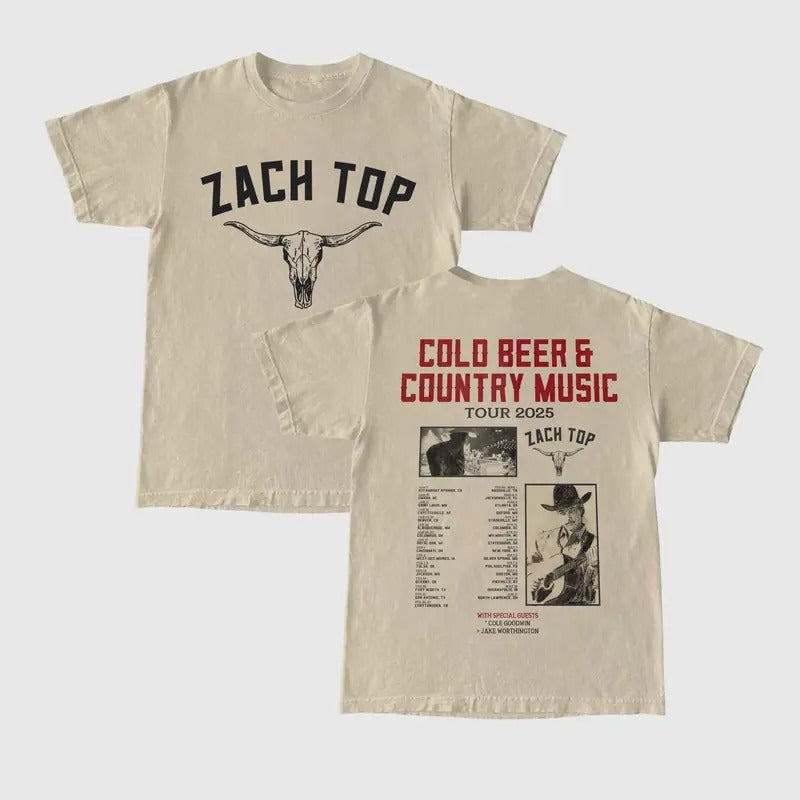 Zack Top Colo Beer Country Music Tour 2025 Fans - Adult & Kids T-Shirts, Sweatshirts & Hoodies apparel design preview 1