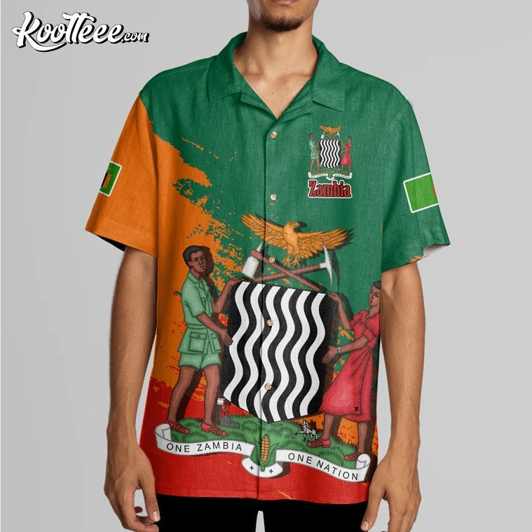 Zambia Coat Of Arms Hawaiian - Adult & Kids T-Shirts, Sweatshirts & Hoodies apparel design preview 1