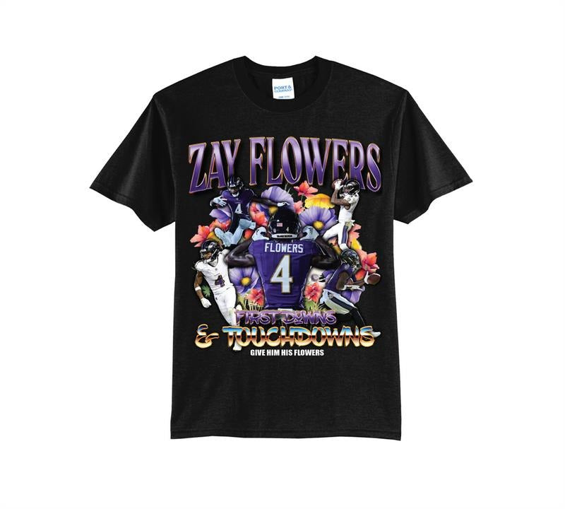 Zay Flowers Rapper - Adult & Kids T-Shirts, Sweatshirts & Hoodies apparel design preview 1