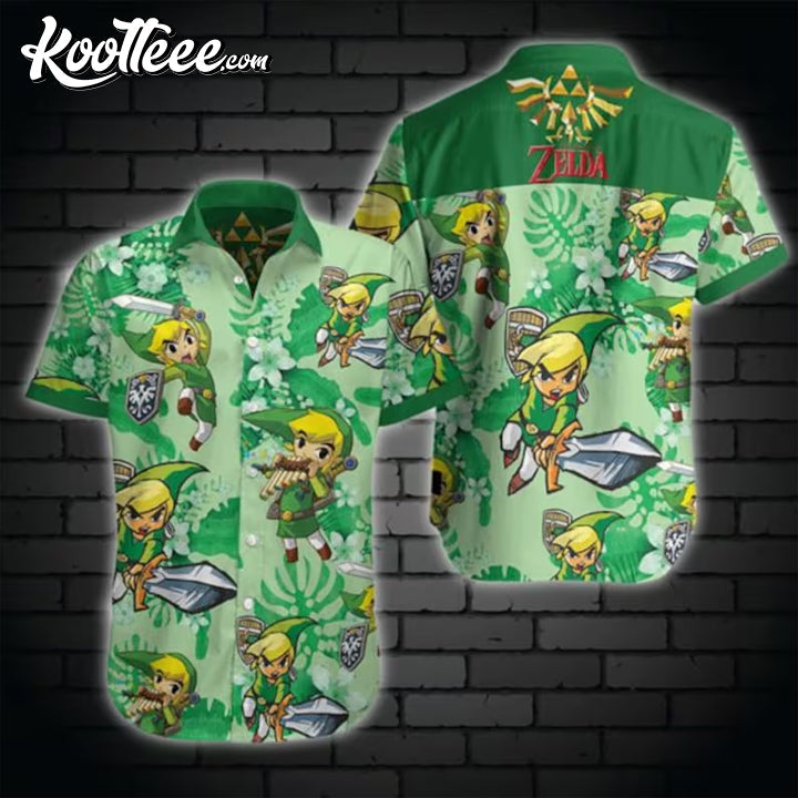 Zelda Link Flora Of Hyrule Hawaiian - Adult & Kids T-Shirts, Sweatshirts & Hoodies apparel design preview 1