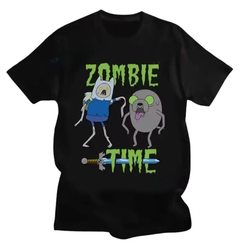 Zombie Time Adventure Vintage Funny Cartoon Cotton - Adult & Kids T-Shirts, Sweatshirts & Hoodies apparel design preview 1