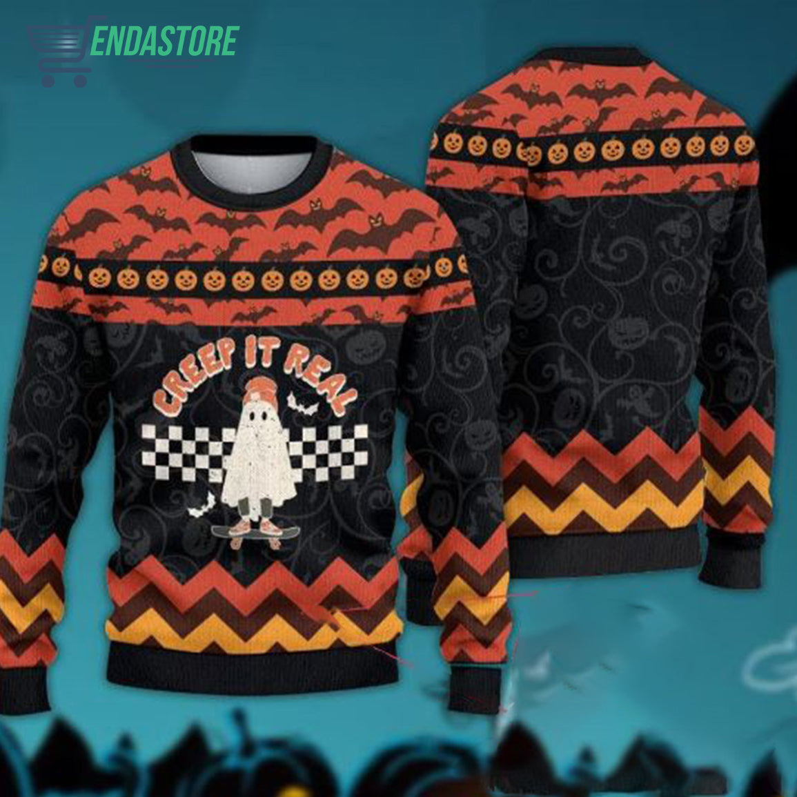 Creep it real 3D Christmas Sweater - Holiday Gift product image