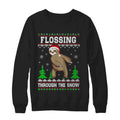Sloth flossing through the snow Christmas Sweater - Holiday Gift product image 2