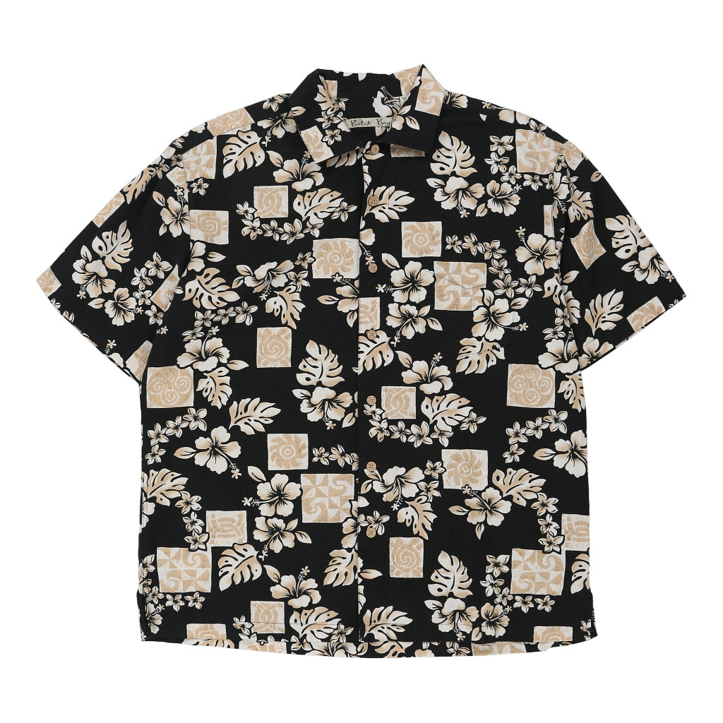 Batik Bay Floral Hawaiian Large Black Cotton - Adult & Kids T-Shirts, Sweatshirts & Hoodies apparel design preview 1