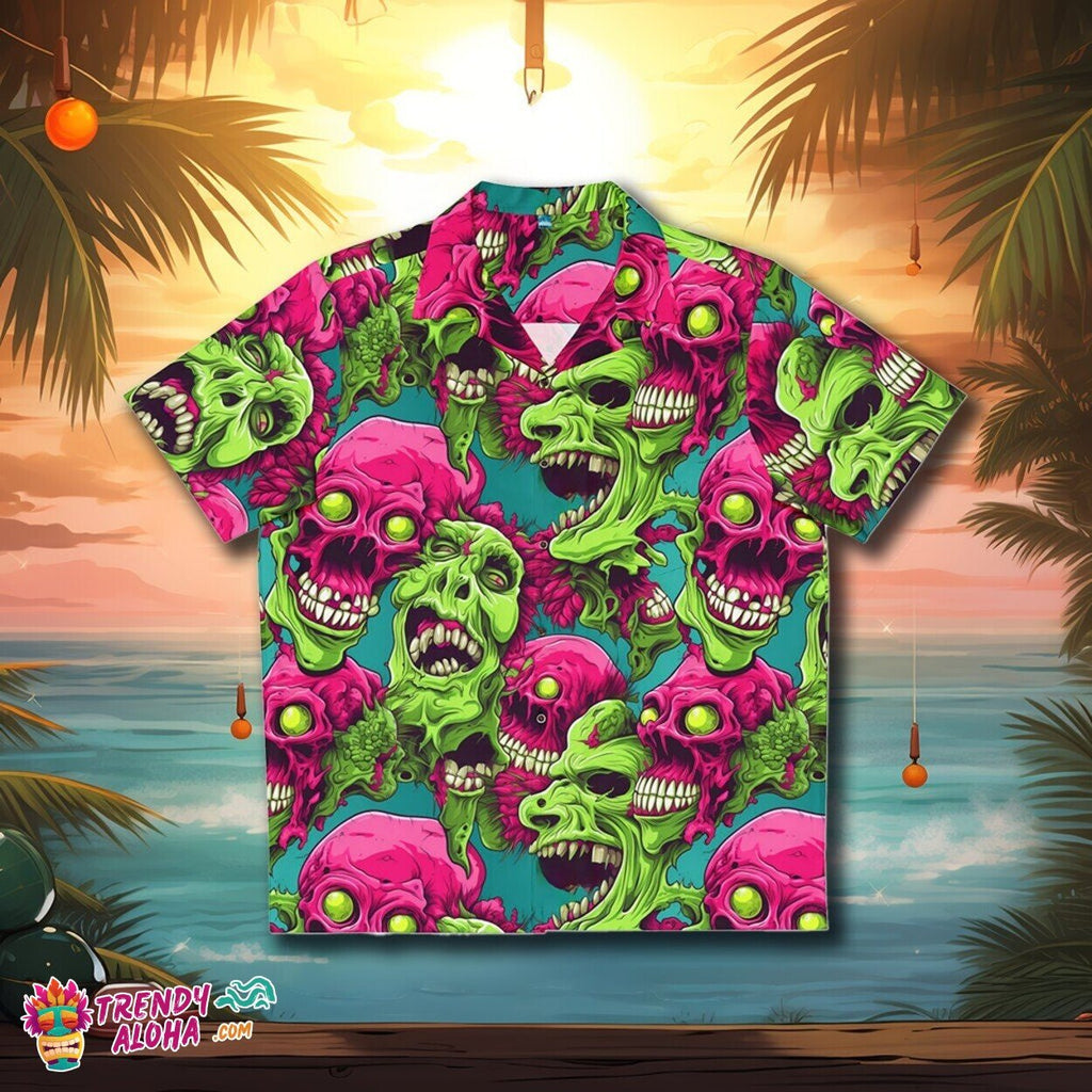 Aloha Monster Horror Tropical with Zombie Brain - Adult & Kids T-Shirts, Sweatshirts & Hoodies apparel design preview 1