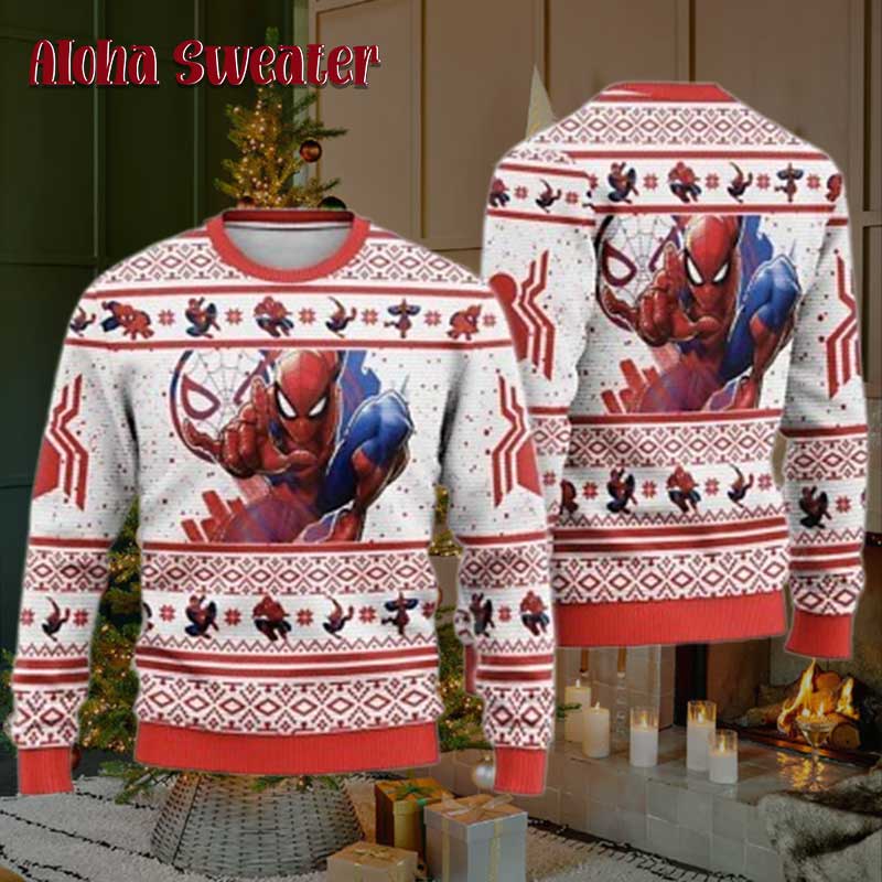Amazing Spider Man Retro Suit Ugly Christmas Sweater - Holiday Gift product image