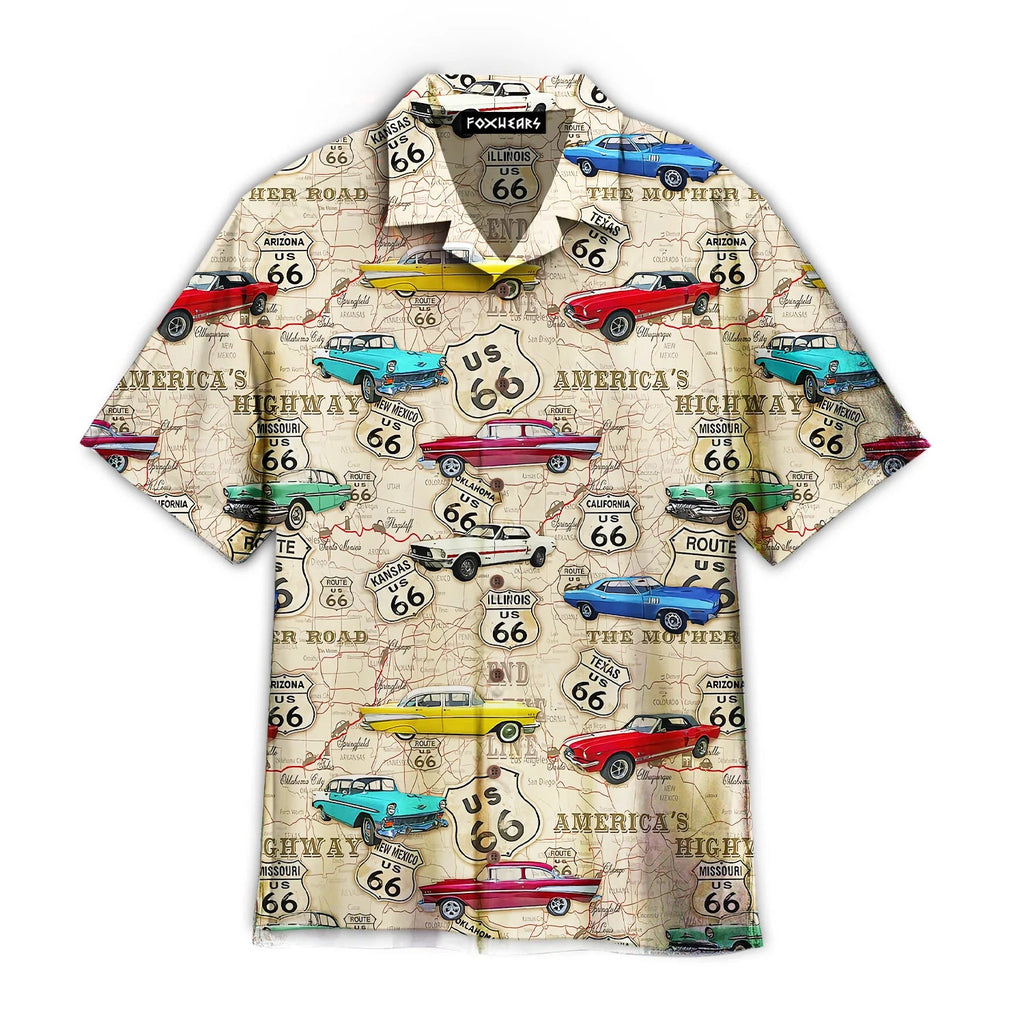 Amazing Vintage Muscle Car On Route 66 Trendy - Adult & Kids T-Shirts, Sweatshirts & Hoodies apparel design preview 1