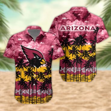 Arizona Cardinals Palm Trees Sunset Hawaiian - Adult & Kids T-Shirts, Sweatshirts & Hoodies apparel design preview 1