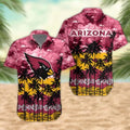 Arizona Cardinals Palm Trees Sunset Hawaiian - Adult & Kids T-Shirts, Sweatshirts & Hoodies apparel design preview 1