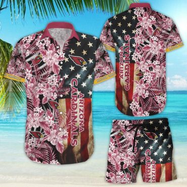 Arizona Cardinals Patriotic Tropical Hawaiian - Adult & Kids T-Shirts, Sweatshirts & Hoodies apparel design preview 1