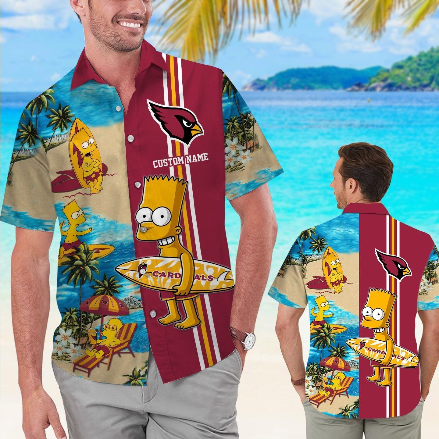Arizona Cardinals Simpsons Name Personalized Short - Adult & Kids T-Shirts, Sweatshirts & Hoodies apparel design preview 1