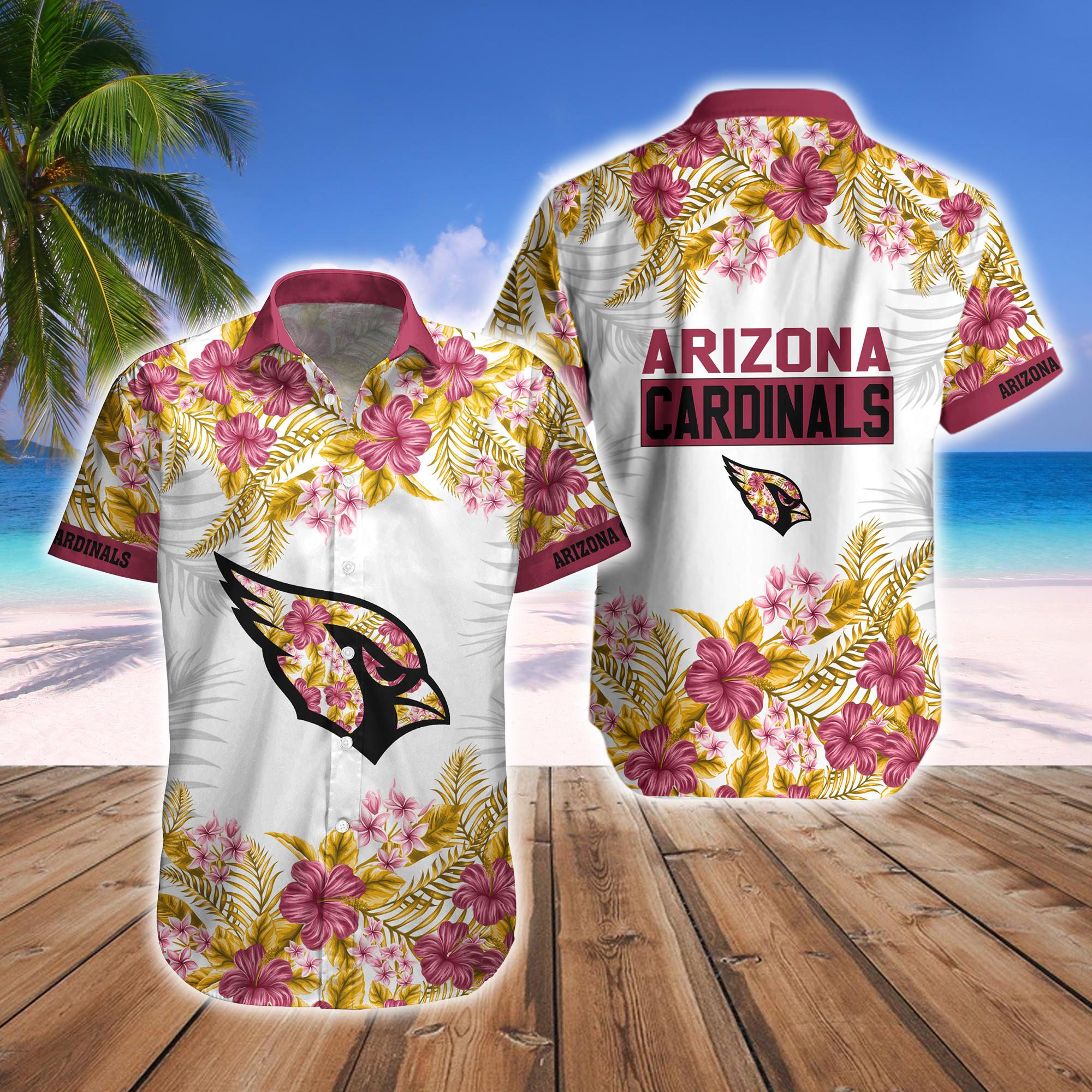 Arizona Cardinals Tropical Hawaiian Fan Shorts Combo - Adult & Kids T-Shirts, Sweatshirts & Hoodies apparel design preview 1