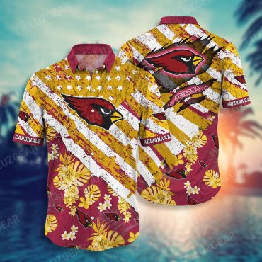 Arizona Cardinals Tropical Stripes Hawaiian - Adult & Kids T-Shirts, Sweatshirts & Hoodies apparel design preview 1