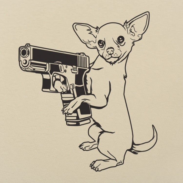 Armed Chihuahua - Adult & Kids T-Shirts, Sweatshirts & Hoodies apparel design preview 1