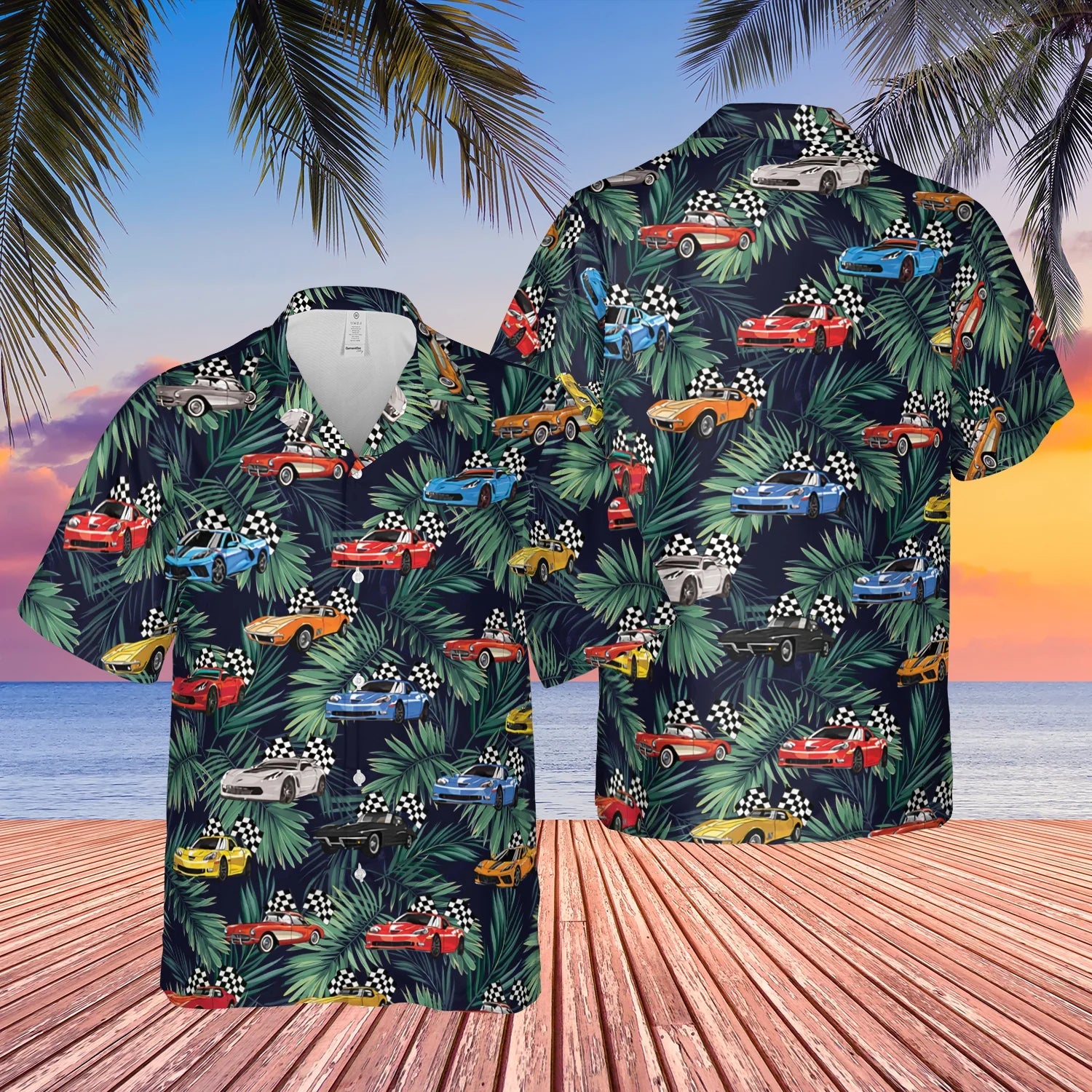 Artistic Corvette Collection in a Hawaiian - Adult & Kids T-Shirts, Sweatshirts & Hoodies apparel design preview 1