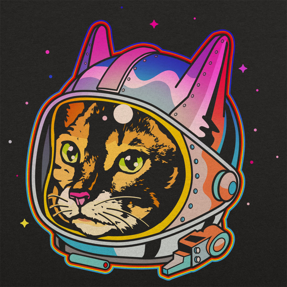 Astro Cat Full Color - Adult & Kids T-Shirts, Sweatshirts & Hoodies apparel design preview 1