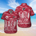 Atlanta Falcons Button Up Hawaiian Tropical Short - Adult & Kids T-Shirts, Sweatshirts & Hoodies apparel design preview 1