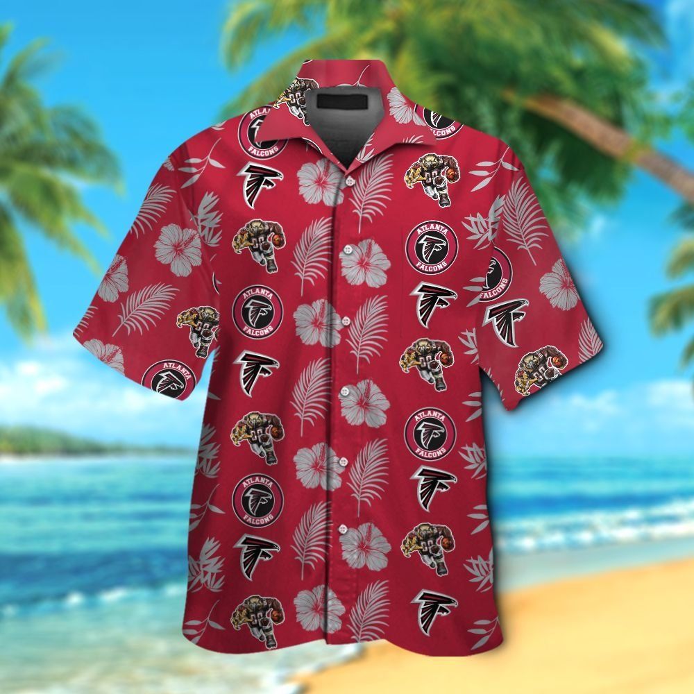 Atlanta Falcons Hawaiian Short Sleeve Tropical Button - Adult & Kids T-Shirts, Sweatshirts & Hoodies apparel design preview 1