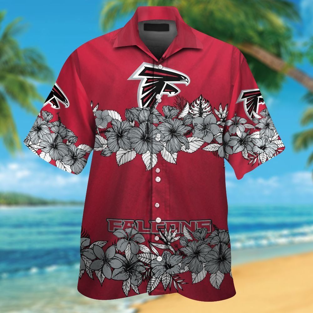 Atlanta Falcons Hawaiian Short Sleeve Tropical Button - Adult & Kids T-Shirts, Sweatshirts & Hoodies apparel design preview 1