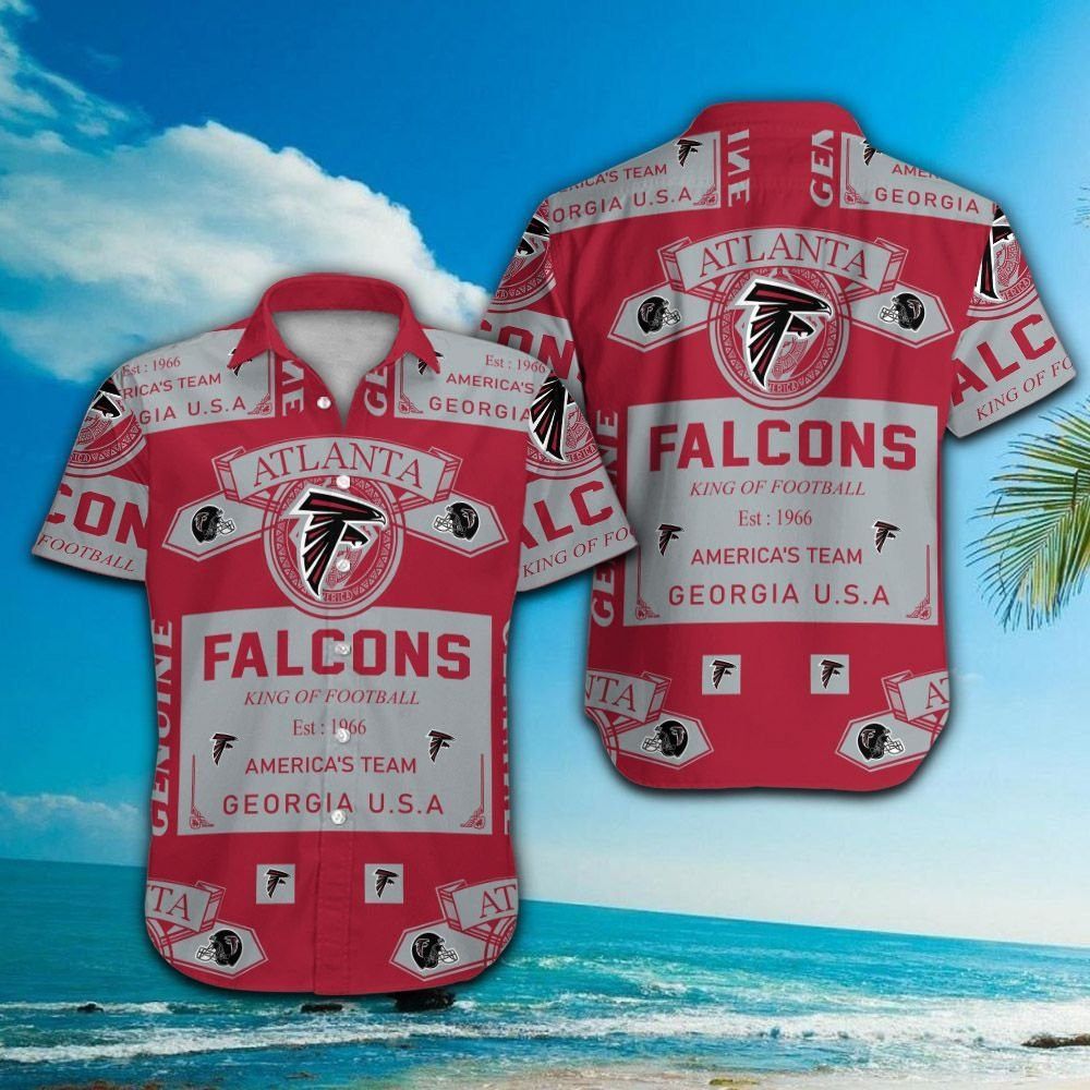 Atlanta Falcons Button Up Hawaiian Short Sleeve - Adult & Kids T-Shirts, Sweatshirts & Hoodies apparel design preview 1