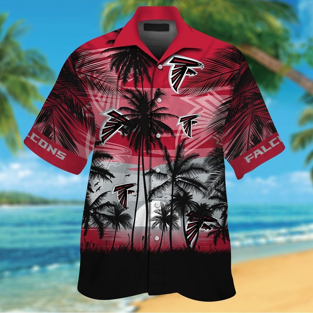 Atlanta Falcons Short Sleeve Button Up Tropical - Adult & Kids T-Shirts, Sweatshirts & Hoodies apparel design preview 1