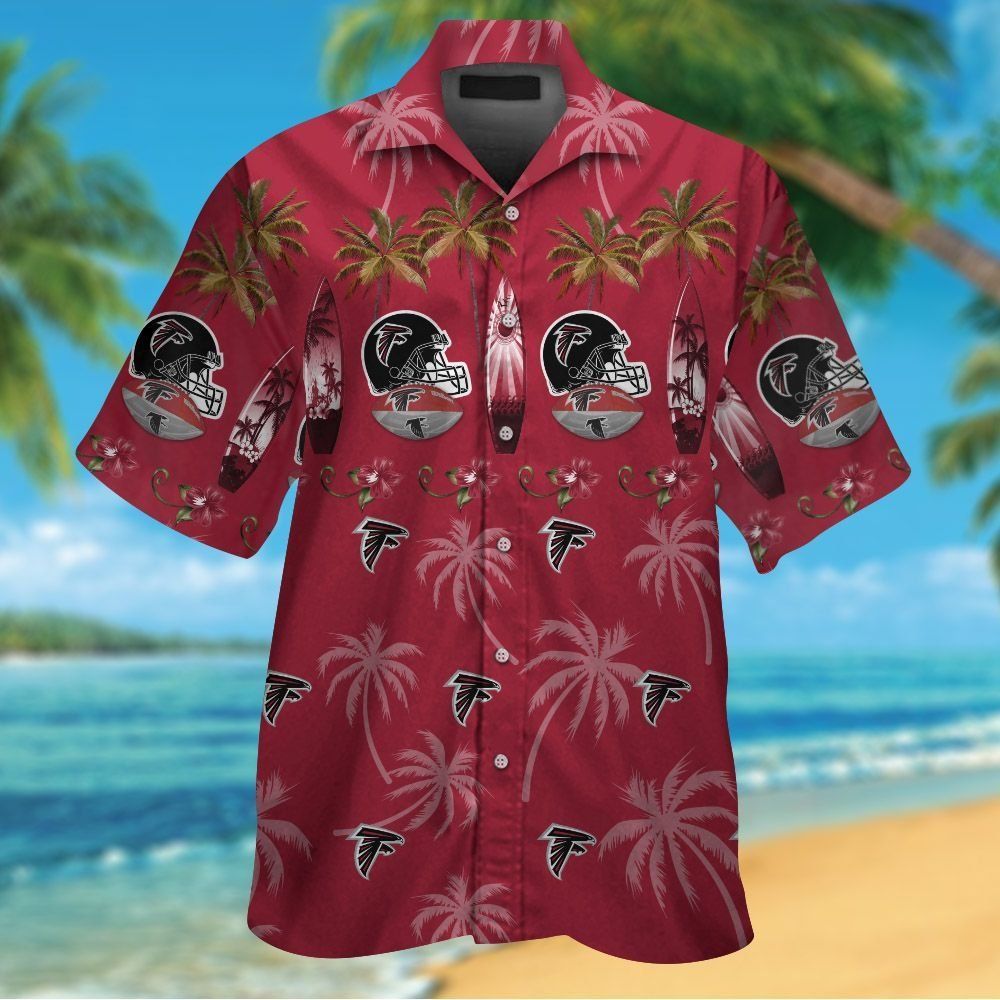 Atlanta Falcons Short Sleeve Tropical Hawaiian Button - Adult & Kids T-Shirts, Sweatshirts & Hoodies apparel design preview 1
