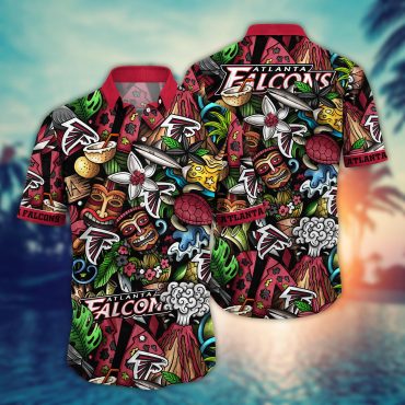 Atlanta Falcons Tiki Paradise Hawaiian - Adult & Kids T-Shirts, Sweatshirts & Hoodies apparel design preview 1