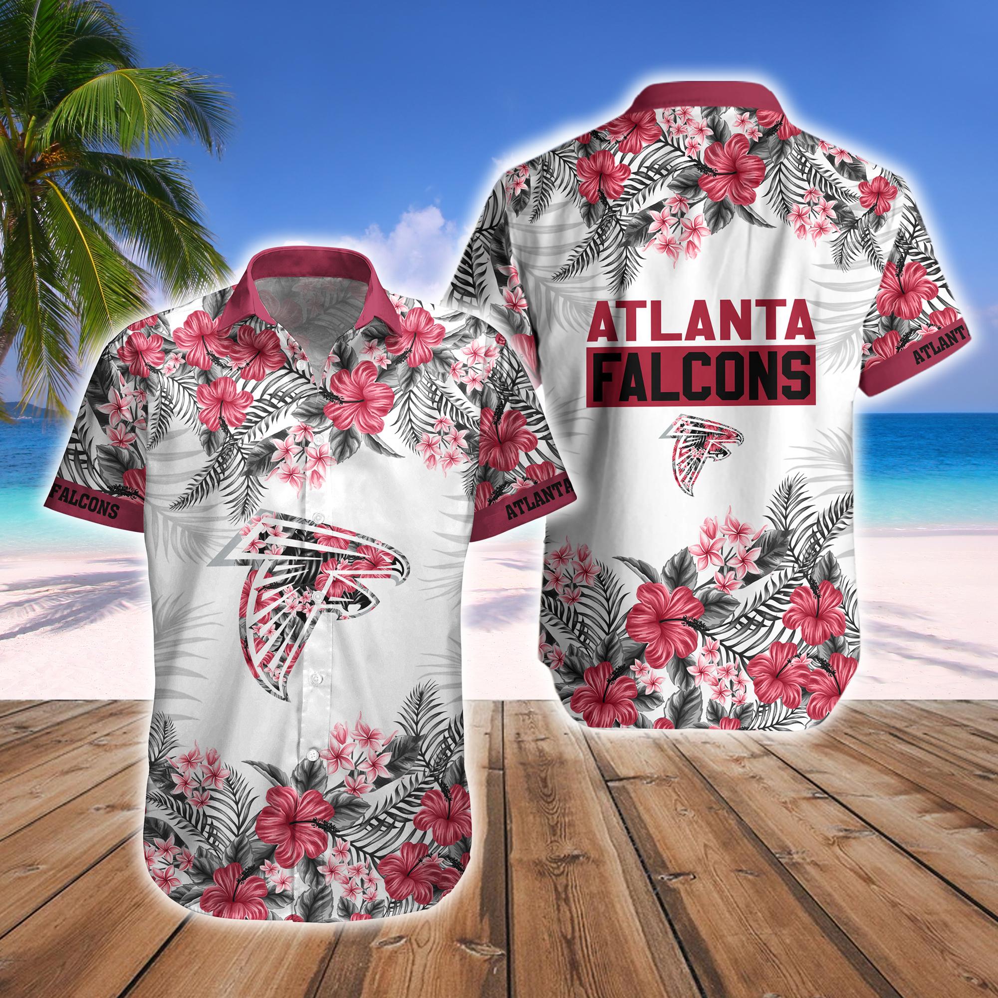 Atlanta Falcons Tropical Hawaiian Fan Shorts Sky Rise - Adult & Kids T-Shirts, Sweatshirts & Hoodies apparel design preview 1