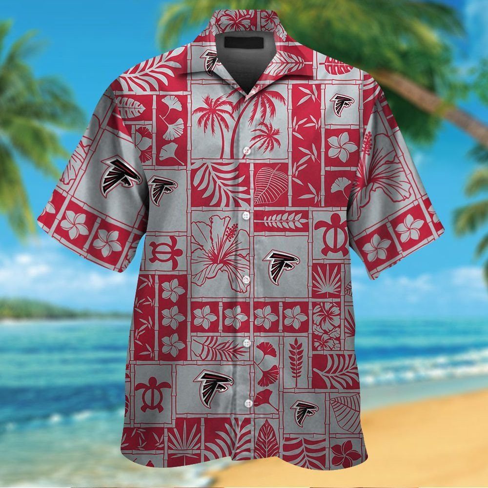 Atlanta Falcons Tropical Hawaiian Short Sleeve Button - Adult & Kids T-Shirts, Sweatshirts & Hoodies apparel design preview 1