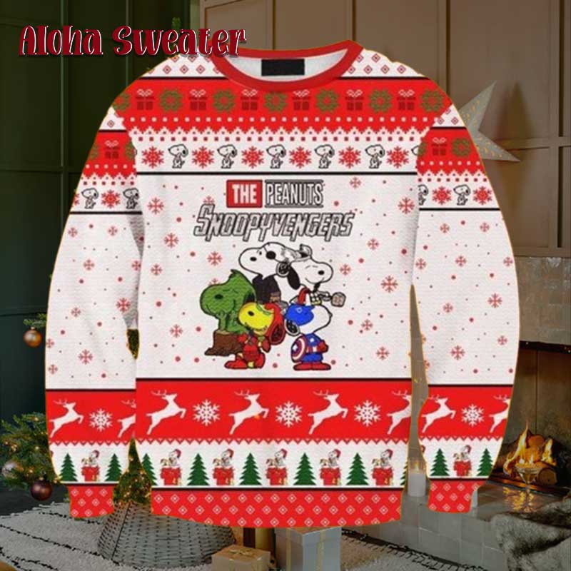 Avengers Peanuts Snoopy Ugly Christmas Sweater - Holiday Gift product image