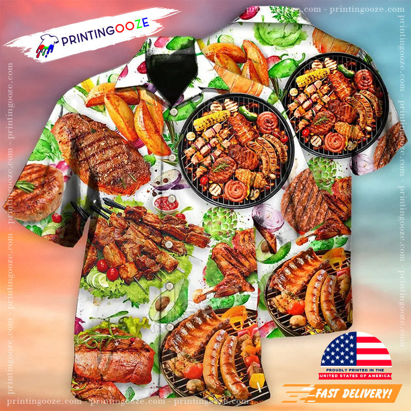 BBQ Sausage Hawaiian - Adult & Kids T-Shirts, Sweatshirts & Hoodies apparel design preview 1