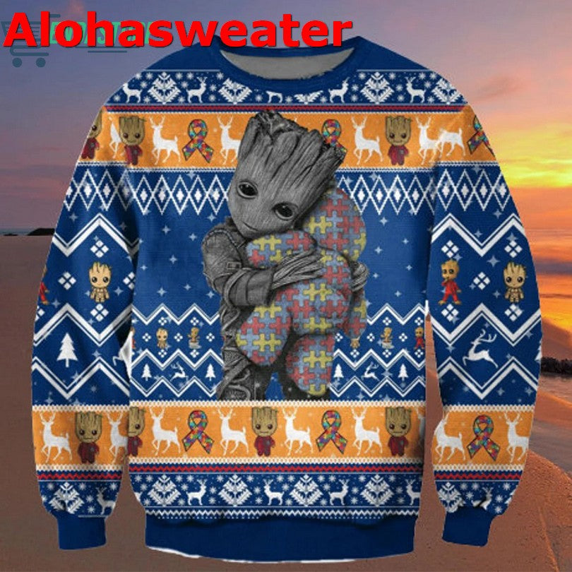 Baby Groot autism awareness Christmas Sweater - Holiday Gift product image
