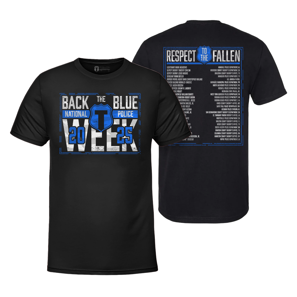 Back Blue Police Commemorative SIGNED - Adult & Kids T-Shirts, Sweatshirts & Hoodies apparel design preview 1