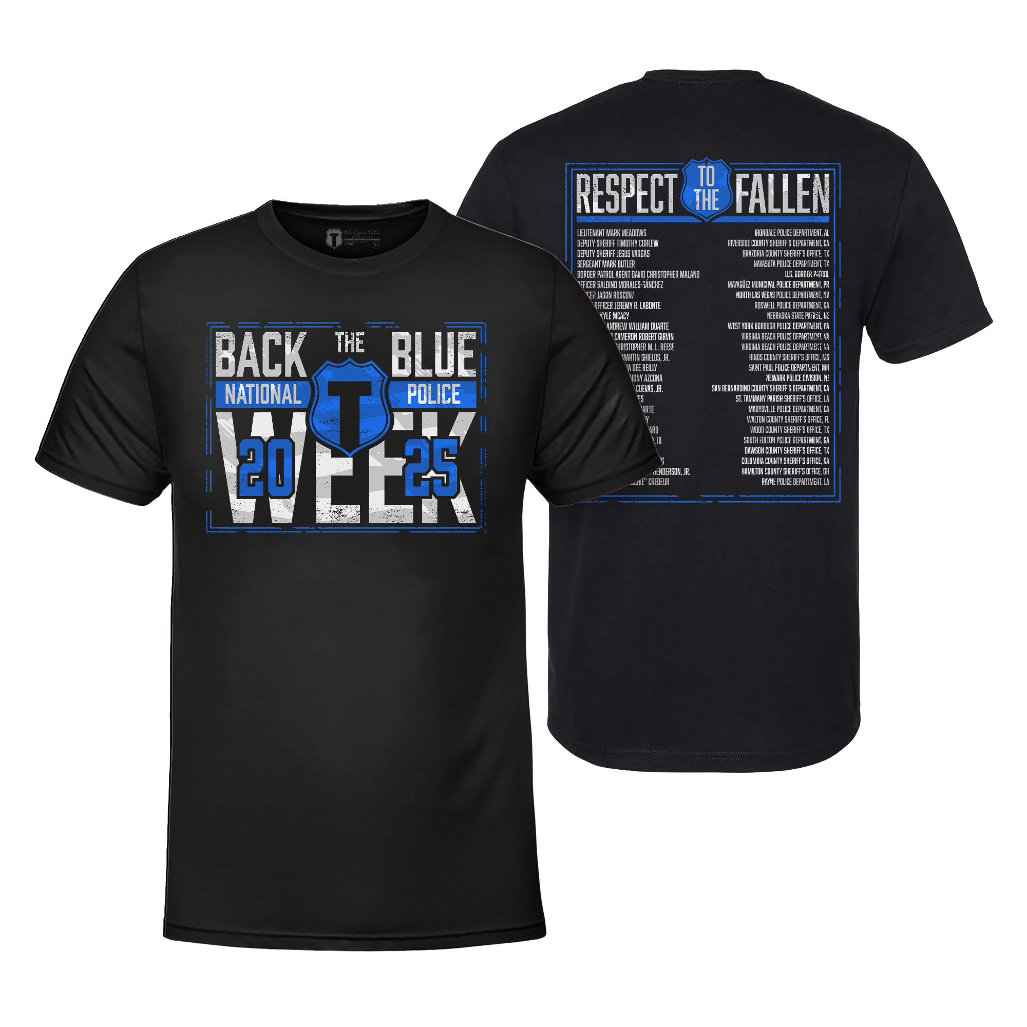 Back Blue Police Commemorative SIGNED - Adult & Kids T-Shirts, Sweatshirts & Hoodies apparel design preview 1