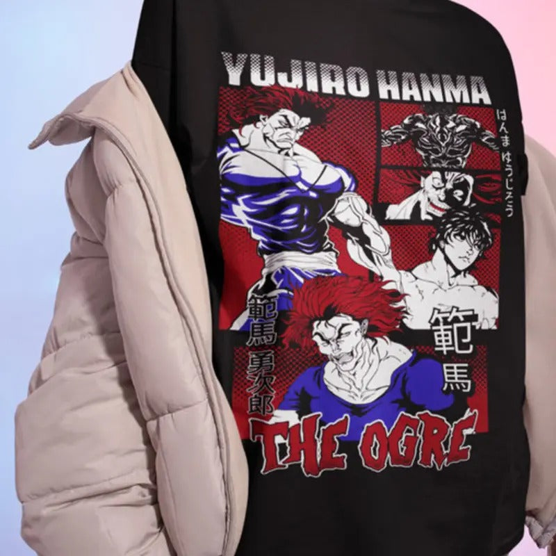 Baki Hanma Grappler Yujiro Manga Anime Otaku - Adult & Kids T-Shirts, Sweatshirts & Hoodies apparel design preview 1