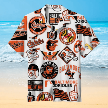 Baltimore Orioles Classic Collage Hawaiian - Adult & Kids T-Shirts, Sweatshirts & Hoodies apparel design preview 1
