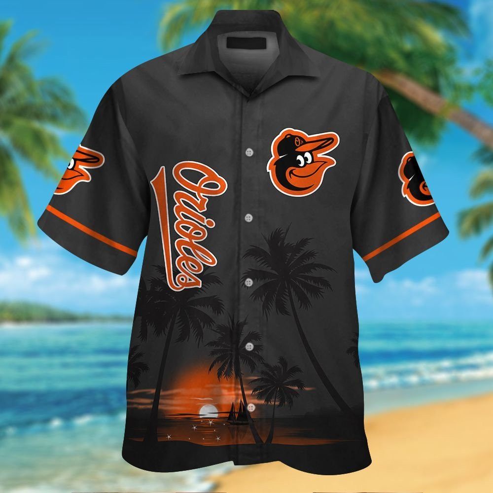 Baltimore Orioles Hawaiian Short Sleeve Tropical - Adult & Kids T-Shirts, Sweatshirts & Hoodies apparel design preview 1