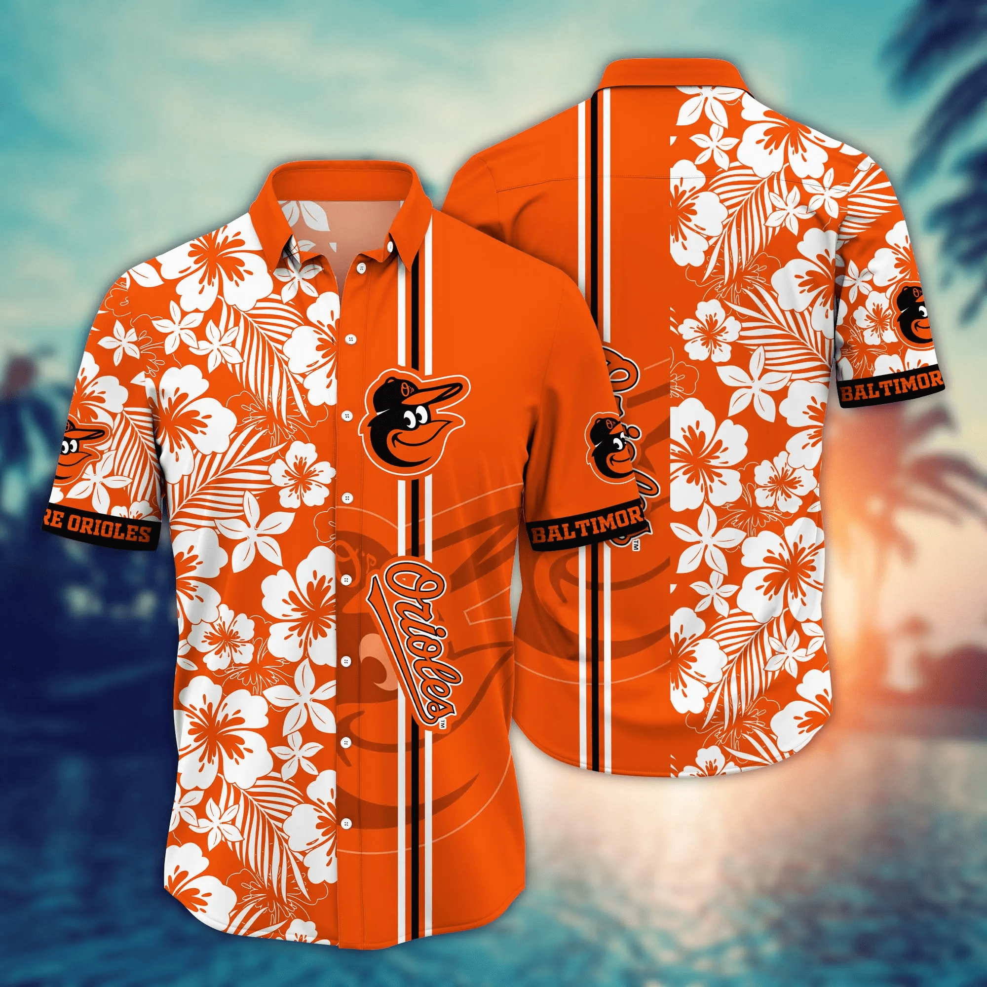 Baltimore Orioles MLB Hawaiian Straw Hatstime Aloha - Adult & Kids T-Shirts, Sweatshirts & Hoodies apparel design preview 1