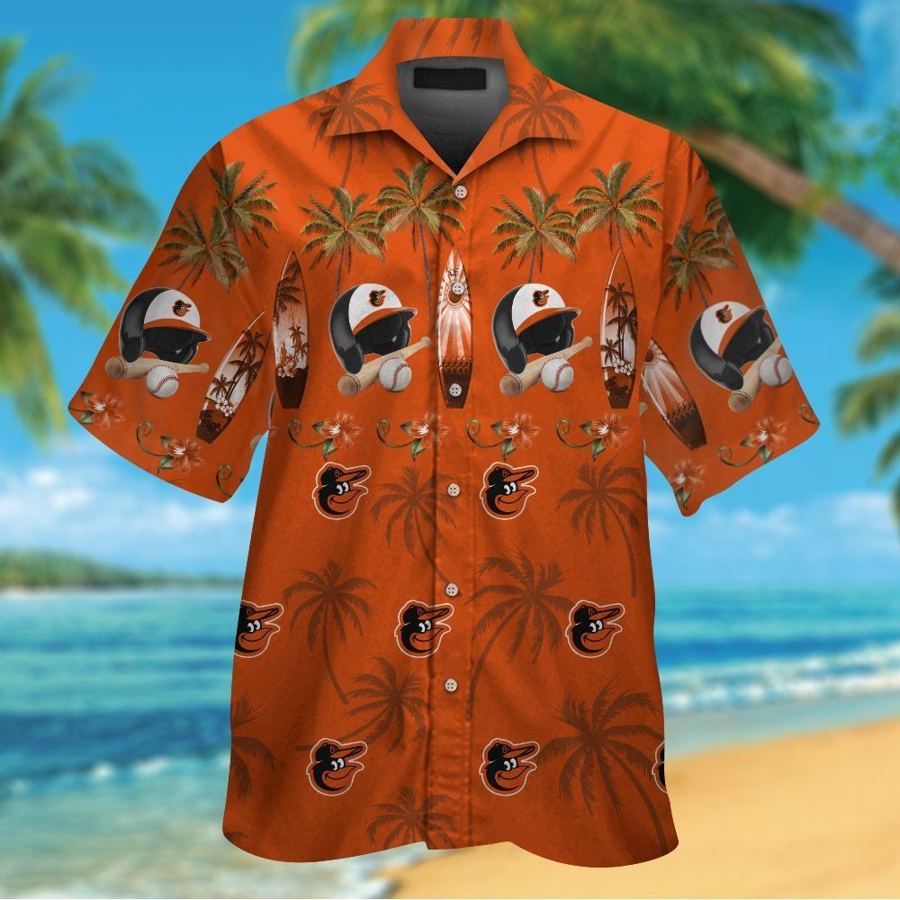 Baltimore Orioles Short Sleeve Hawaiian Tropical - Adult & Kids T-Shirts, Sweatshirts & Hoodies apparel design preview 1
