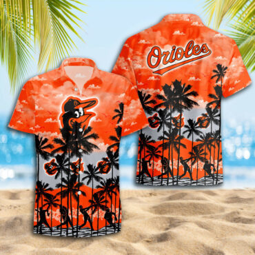 Baltimore Orioles Sunset Surf Hawaiian - Adult & Kids T-Shirts, Sweatshirts & Hoodies apparel design preview 1