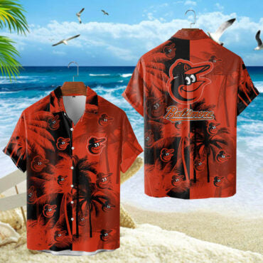 Baltimore Orioles Tropical Sunset Hawaiian - Adult & Kids T-Shirts, Sweatshirts & Hoodies apparel design preview 1