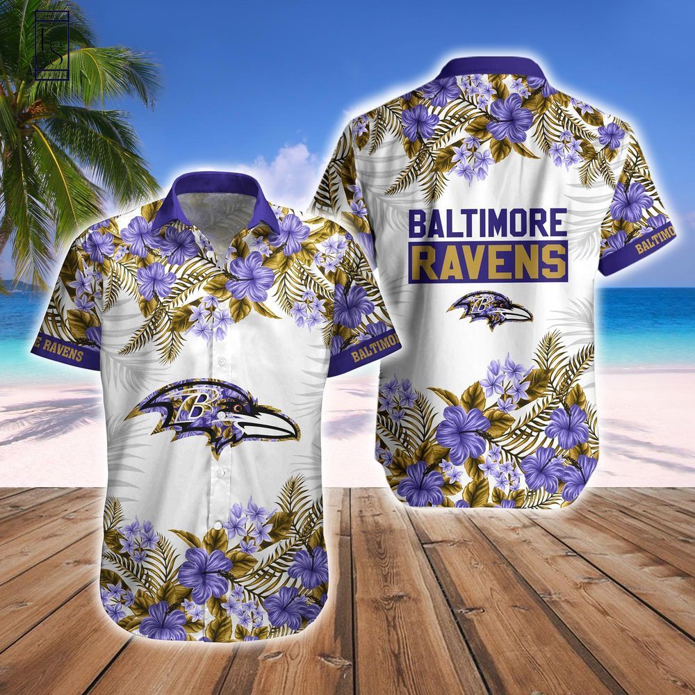 Baltimore Ravens Tropical Hawaiian Short Combo - Adult & Kids T-Shirts, Sweatshirts & Hoodies apparel design preview 1