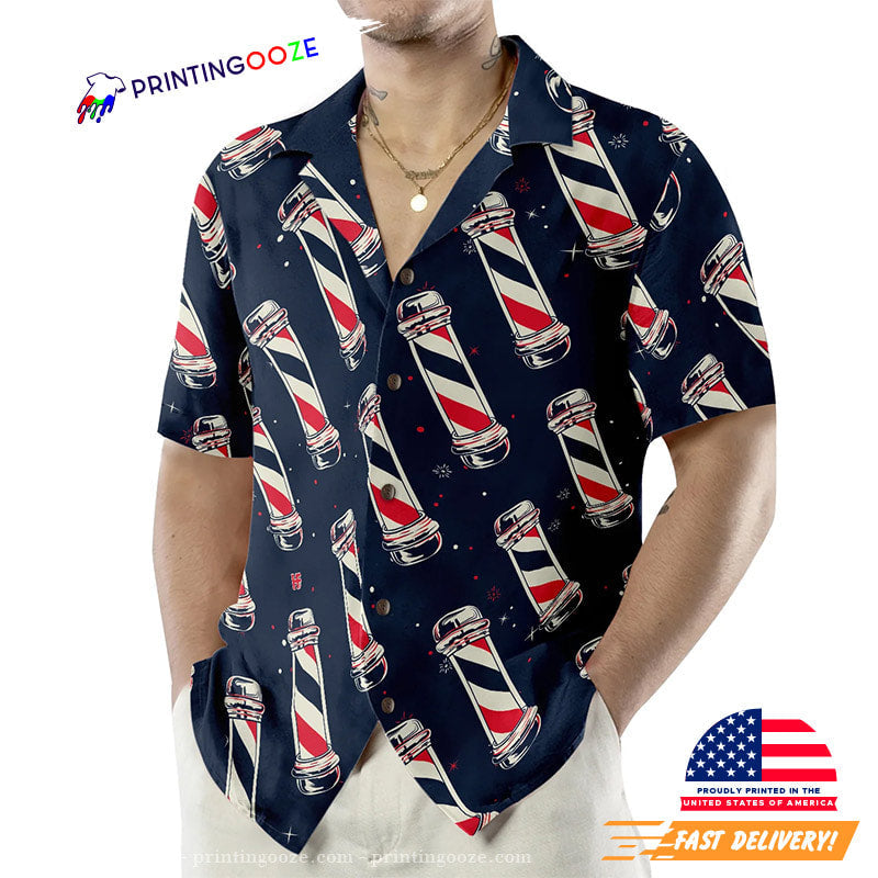 Barber Shop Pole Hawaiian - Adult & Kids T-Shirts, Sweatshirts & Hoodies apparel design preview 1
