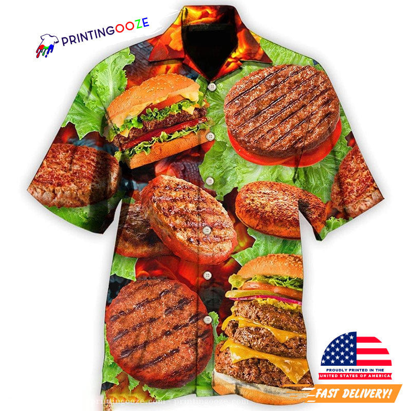 BBQ Hamburger Patties Style Hawaiian - Adult & Kids T-Shirts, Sweatshirts & Hoodies apparel design preview 1
